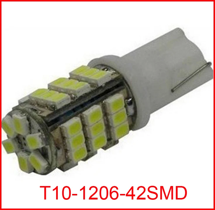 100 шт./лот Автомобильные светодиодные t10 42 smd светодиоды лампы W5W 194 1206/3020 42SMD 42led