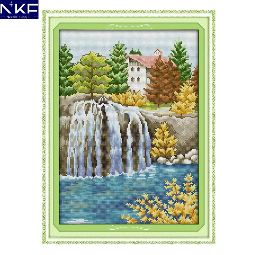 NKF Little Waterfall Pattern Handmade Craft Needlework Cross Stitch Set Embroidery Kit Scenery Design Stitching Home Decor
NKF Little Waterfall Pattern Handmade Craft Needlework Cross Stitch Set Embroidery Kit Scenery Design Stitching Home Decor