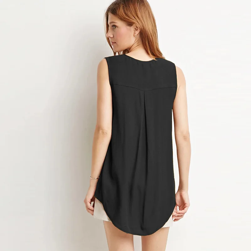 2019 Summer Loose sleeveless Deep V Neck Chiffon Blouse of Large Size Women's Shirts Asymmetric Blouse Woman Plus Size Clothing
2019 Summer Loose sleeveless Deep V Neck Chiffon Blouse of Large Size Women's Shirts Asymmetric Blouse Woman Plus Size Clothing