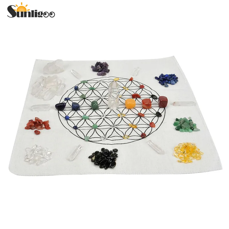Sunligoo Chakra Crystal Healing Kit/ Lot of 7 Chakra Assorted Chips Stones Clear Quartz Crystal Wands Points&Crystal Grids Cloth
Sunligoo Chakra Crystal Healing Kit/ Lot of 7 Chakra Assorted Chips Stones Clear Quartz Crystal Wands Points&Crystal Grids Cloth