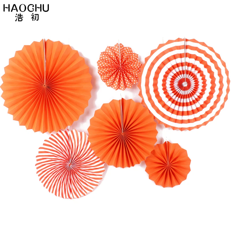 HAOCHU 6pcs/set Orange Paper Fans for Wedding Theme Pinwheels Hanging Flower Paper Crafts DIY Display Window Home Decorations
HAOCHU 6pcs/set Orange Paper Fans for Wedding Theme Pinwheels Hanging Flower Paper Crafts DIY Display Window Home Decorations