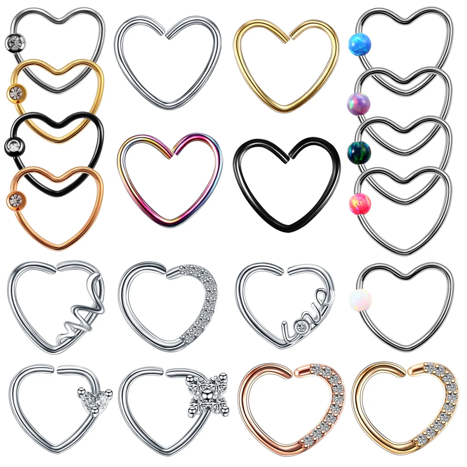 1PC Daith Heart Helix Tragus Lobe Cartilage Rook Piercings CZ Hoop Nose Septum Rings 16G Opal Conch Earrings Piercing Jewelry
1PC Daith Heart Helix Tragus Lobe Cartilage Rook Piercings CZ Hoop Nose Septum Rings 16G Opal Conch Earrings Piercing Jewelry