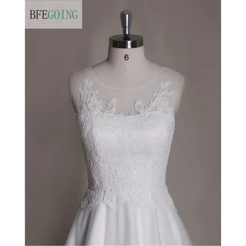White Sleeveless Lace Tulle Floor-Length A-Line Wedding Dress Court Train Real/Original Photos Custom Made
White Sleeveless Lace Tulle Floor-Length A-Line Wedding Dress Court Train Real/Original Photos Custom Made