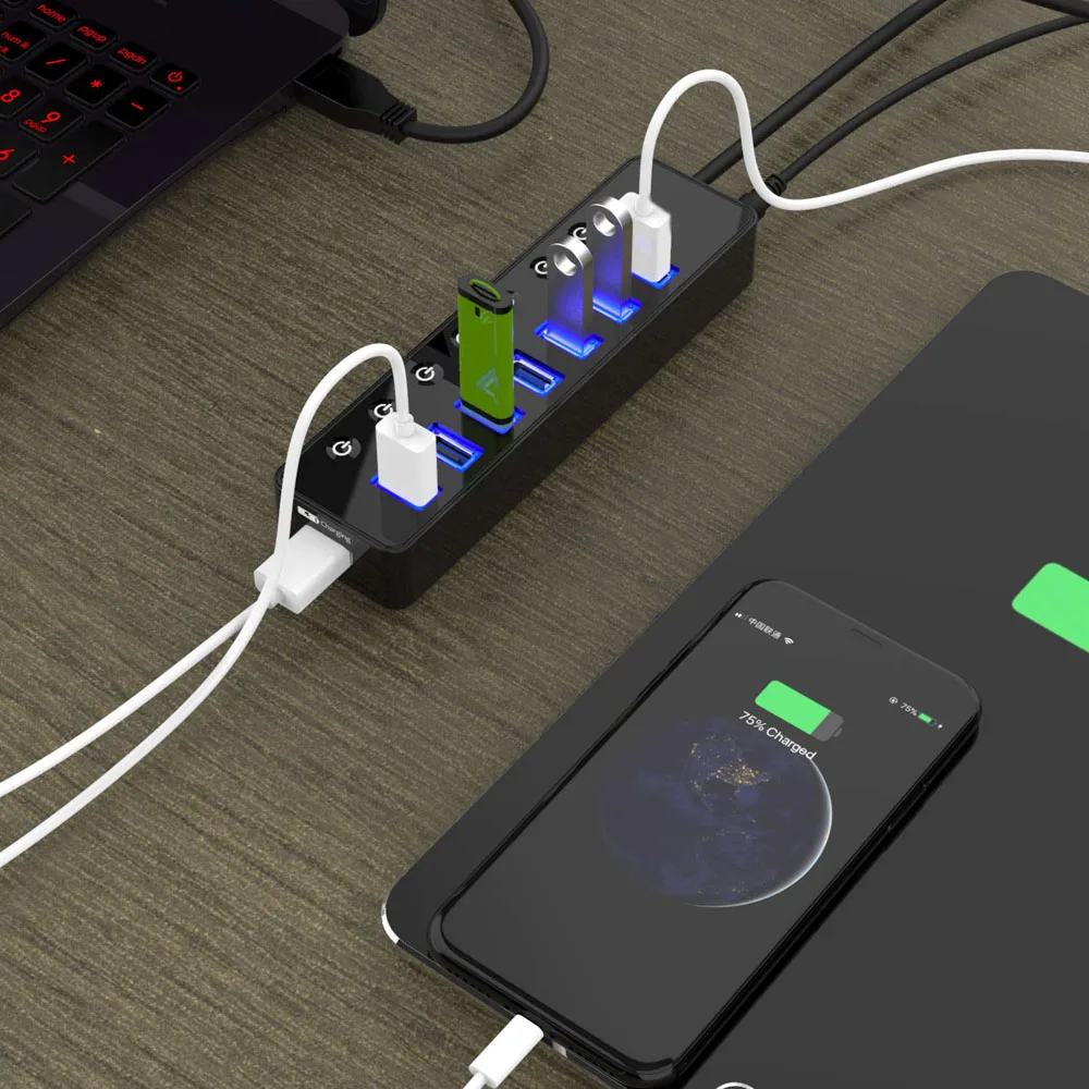 4 7 Port USB 3.0 Hub Splitter USB Hub 3.0 with Individual Power Switches LED Indicator EU US AU UK Power Adapter for MacBook Air
4 7 Port USB 3.0 Hub Splitter USB Hub 3.0 with Individual Power Switches LED Indicator EU US AU UK Power Adapter for MacBook Air