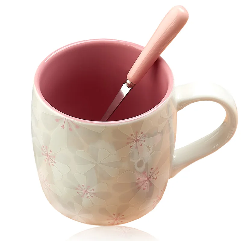 Sakura Flowers Ceramic Mug with Lid Spoon Couple Cup Simple Milk Creative Breakfast Coffee Cup Office Mugs Cup Gift for Friends
Sakura Flowers Ceramic Mug with Lid Spoon Couple Cup Simple Milk Creative Breakfast Coffee Cup Office Mugs Cup Gift for Friends