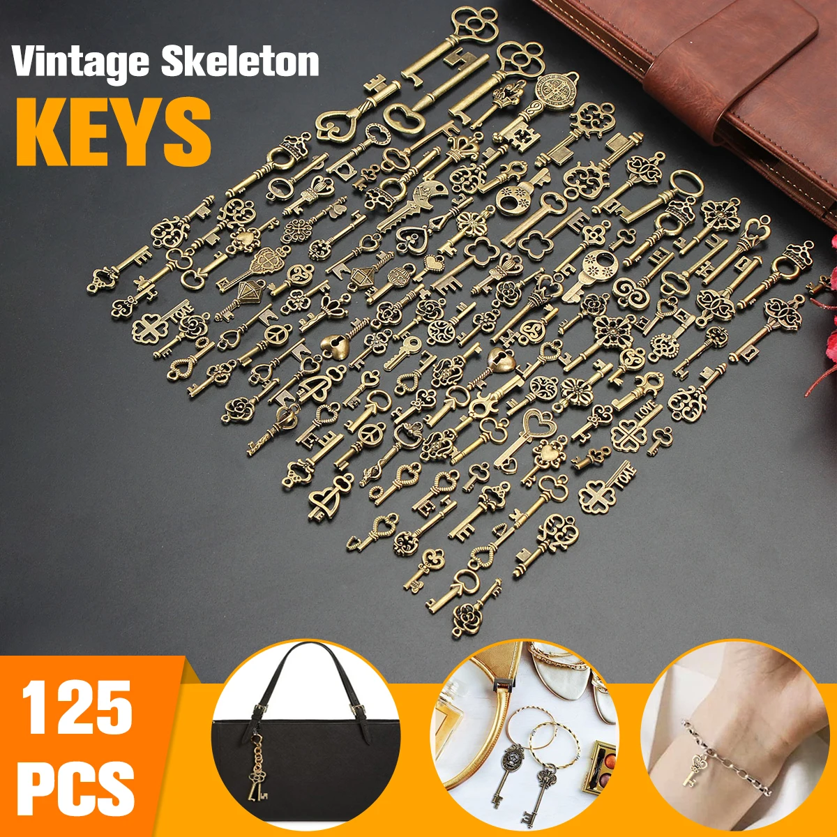 KiWarm 125Pcs Vintage Bronze Key For Pendant Necklace Bracelet Hanging Decorations DIY Handmade Crafts Gift Ornament
KiWarm 125Pcs Vintage Bronze Key For Pendant Necklace Bracelet Hanging Decorations DIY Handmade Crafts Gift Ornament