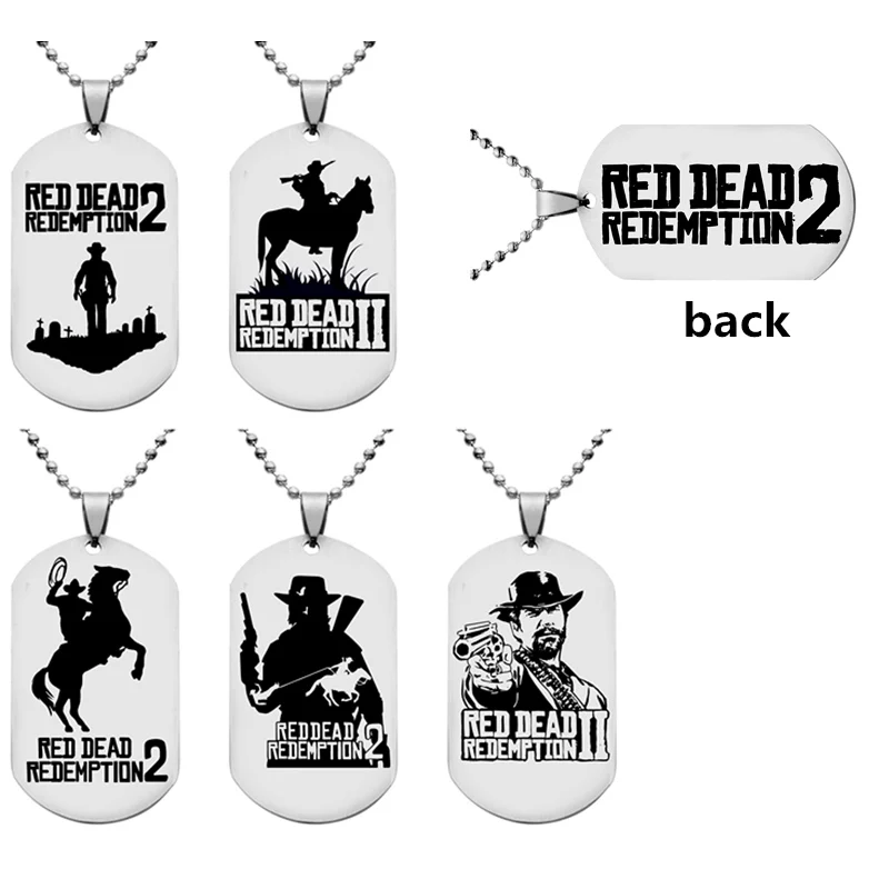 Mengtuyi Hot Game Tag Pendants Necklace Dead Chain Redemption 2 Gun Pattern Metal Men Charm Gift 8 Styles | Украшения и