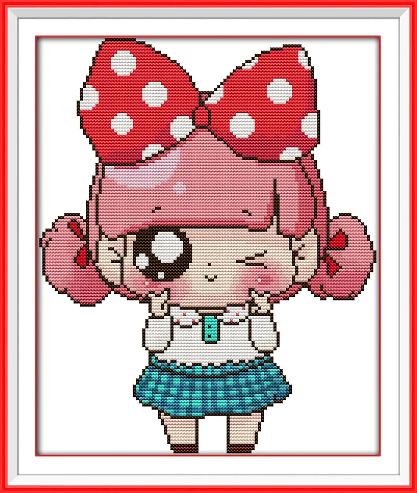 The girl with bowknot cross stitch kit Pattern printed on canvas DMC embroidery handmade needlework craft supplies material
The girl with bowknot cross stitch kit Pattern printed on canvas DMC embroidery handmade needlework craft supplies material