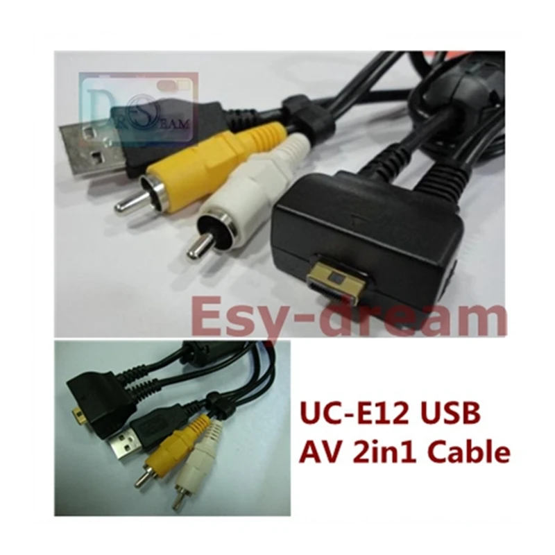 

UC E12 Uc-e12 USB Data AV Audio Video 2in1 Lead Cord Cable For Nikon Digital Camera S5 S6 S7 S8 S9 S51 S50c S50 S550 S700