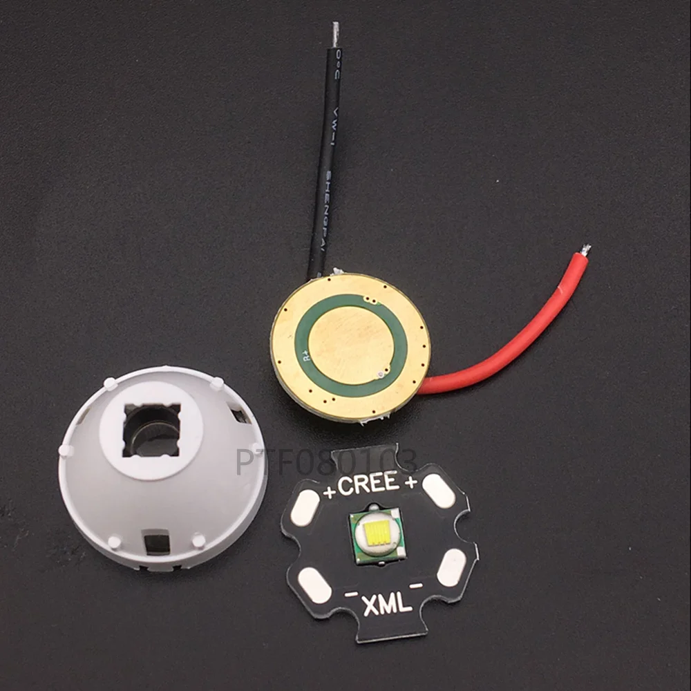 Cree XM-L LED T6 White Light with 20mm star pcb+ 3.7V 5modes led Driver +T6 15degree led Lens with Base Holder kit
Cree XM-L LED T6 White Light with 20mm star pcb+ 3.7V 5modes led Driver +T6 15degree led Lens with Base Holder kit