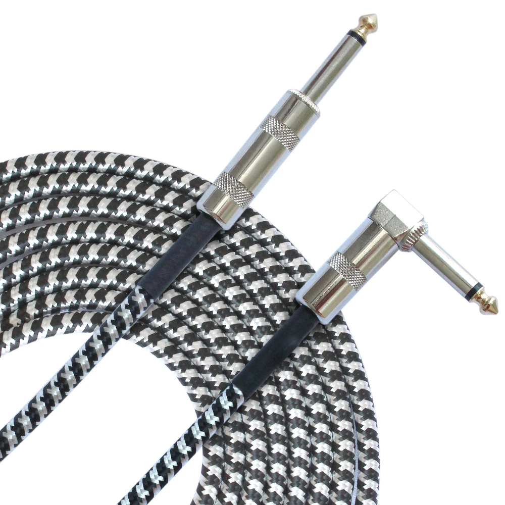 

3 м инструмент кабель для электрогитары прямой на правый угол TS мужской 1/4 "6,35 мм штекер FLGZB-24