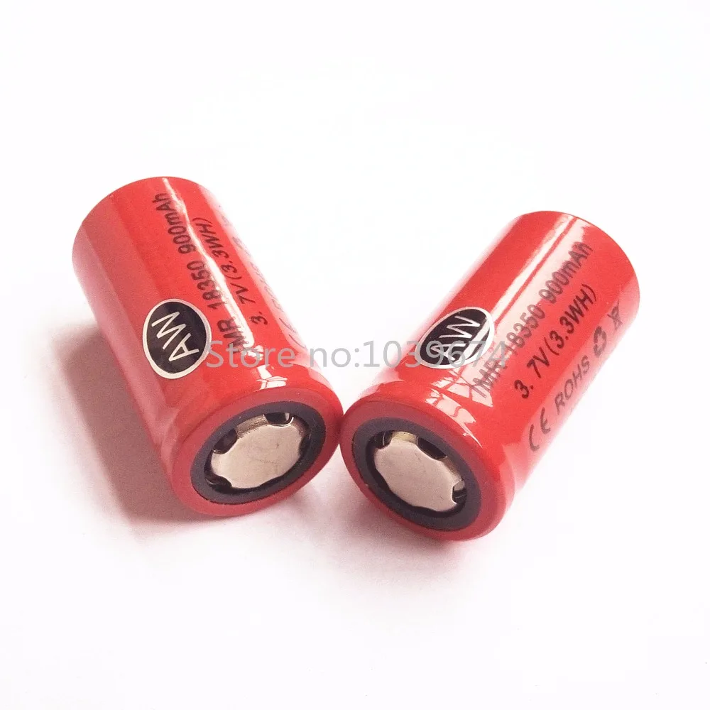 Li-ion 18350 900mah 3.7V 3.6V IMR lithium-ion rechargeable chargeable battery cells for cigarettes flashlights power supply
Li-ion 18350 900mah 3.7V 3.6V IMR lithium-ion rechargeable chargeable battery cells for cigarettes flashlights power supply