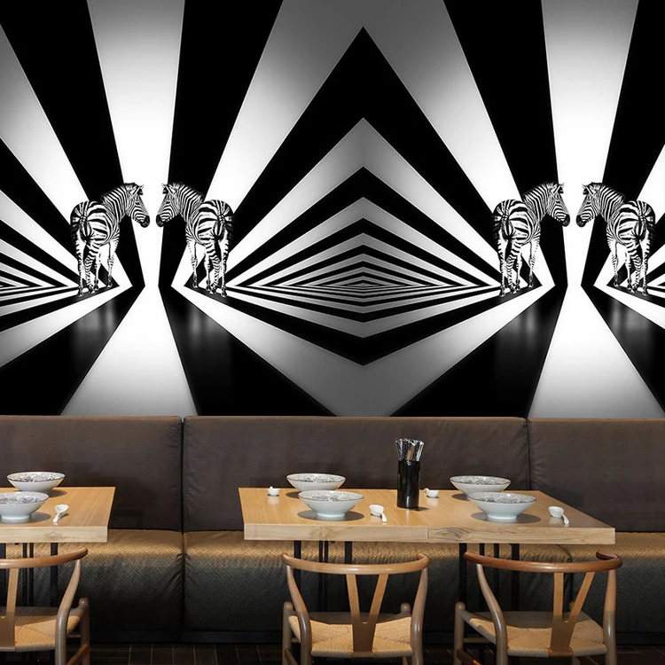 Черно-белая зебра креативная личность гостиная фотообои с животными фреска