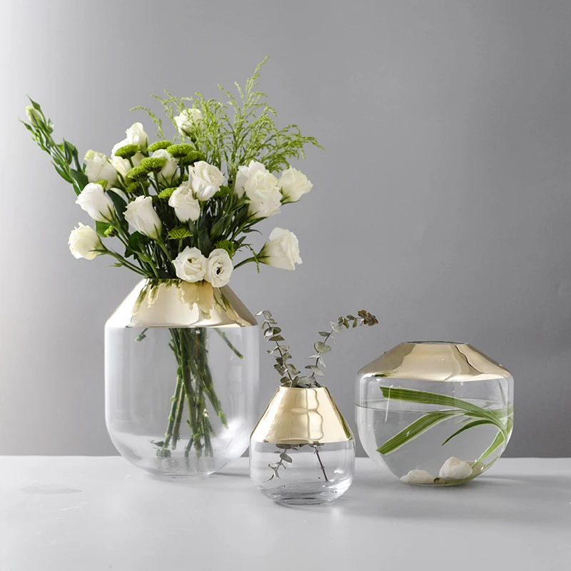 Nordic Luxurious gold-plated glass vase Hydroponic containers tabletop Flower arrangement Ornament vases home wedding decoration
Nordic Luxurious gold-plated glass vase Hydroponic containers tabletop Flower arrangement Ornament vases home wedding decoration