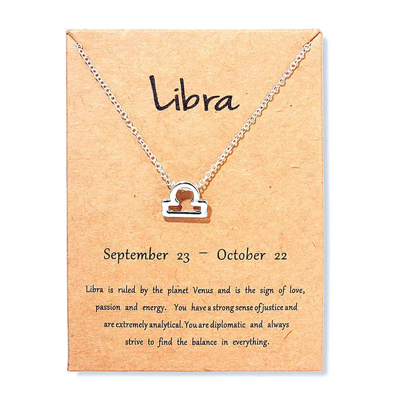 Vintage Libra Virgo Sagittarius Message Card Jewelry 12 Constellation Pendant Necklace Necklaces For Women Birthday Gift
Vintage Libra Virgo Sagittarius Message Card Jewelry 12 Constellation Pendant Necklace Necklaces For Women Birthday Gift