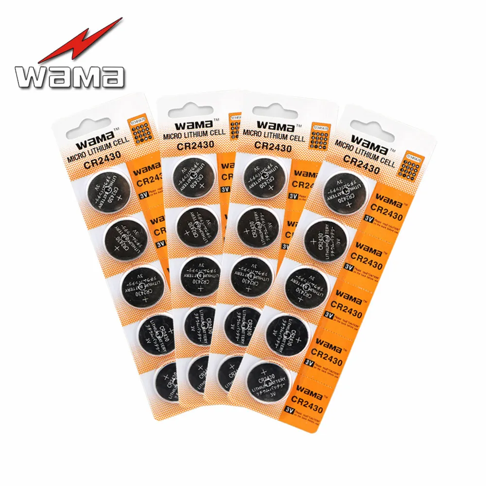 20pcs/4pack New Wama CR2430 3V Button Cell DL2430 KECR2430 ECR2430 L20 Lithium Computer MotherBoard Car Remote Coin Battery
20pcs/4pack New Wama CR2430 3V Button Cell DL2430 KECR2430 ECR2430 L20 Lithium Computer MotherBoard Car Remote Coin Battery
