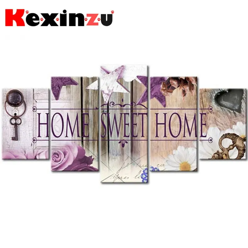 5pcs Full Square/Round Drill 5D DIY Diamond Painting Cross Stitch"Home Sweet" Multi-picture Combination Embroidery 5D Decor
5pcs Full Square/Round Drill 5D DIY Diamond Painting Cross Stitch"Home Sweet" Multi-picture Combination Embroidery 5D Decor