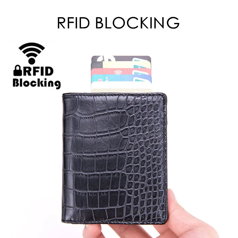 2019 RFID Blocking Card Holder Alligator PU Business ID Credit Cardholder Men Thin Metal Case Wallet Carbon Fiber Mini Purse
2019 RFID Blocking Card Holder Alligator PU Business ID Credit Cardholder Men Thin Metal Case Wallet Carbon Fiber Mini Purse