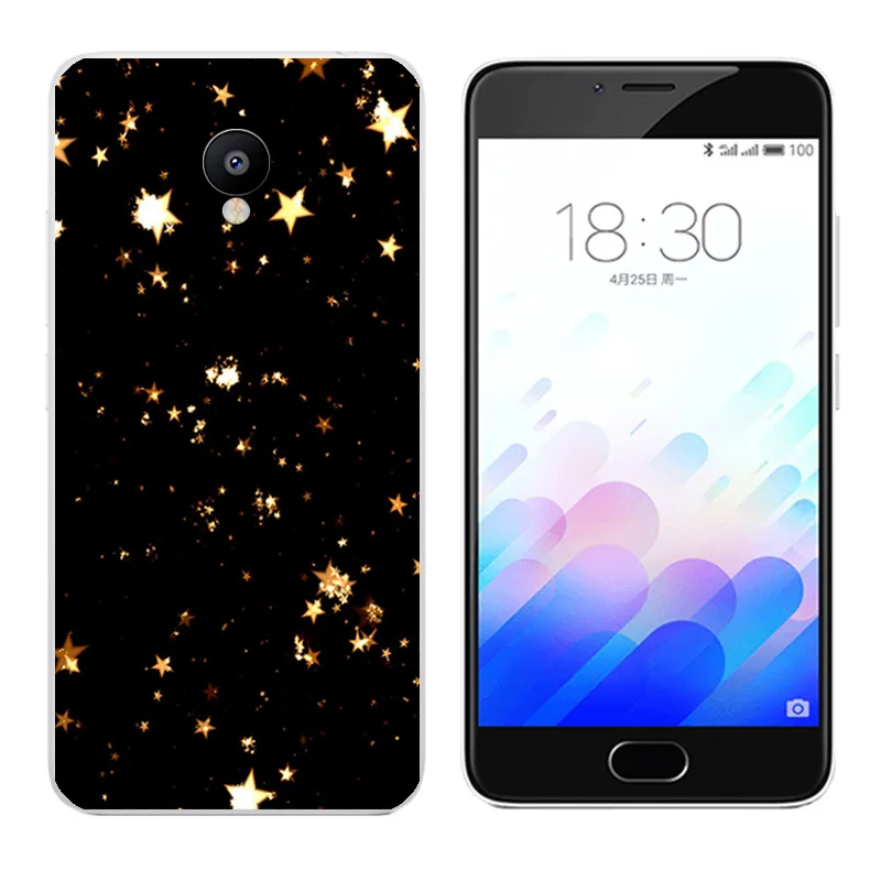 Мягкий силиконовый чехол из ТПУ для Meizu M3 M3s M3S Mini с золотым принтом задняя крышка