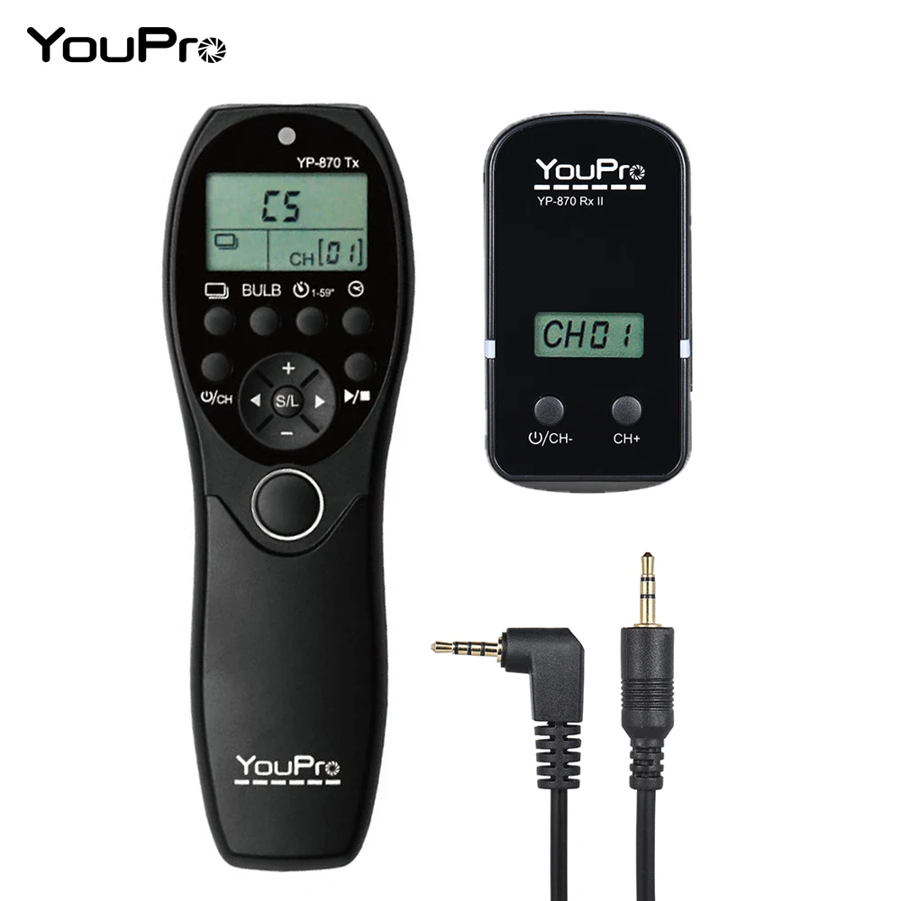 YouPro YP-870 II L1 Wireless Remote Control for DMC-FZ50 LCD Timer Shutter Release Transmitter Receiver 32 Channels
YouPro YP-870 II L1 Wireless Remote Control for DMC-FZ50 LCD Timer Shutter Release Transmitter Receiver 32 Channels