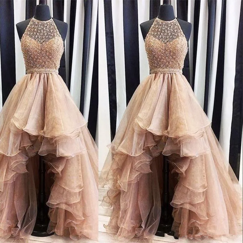 Hi Low Robe De Soiree Ball Gown High Collar Organza Lace Pearls Sexy Long Prom Dresses Prom Gown Evening Dresses
Hi Low Robe De Soiree Ball Gown High Collar Organza Lace Pearls Sexy Long Prom Dresses Prom Gown Evening Dresses
