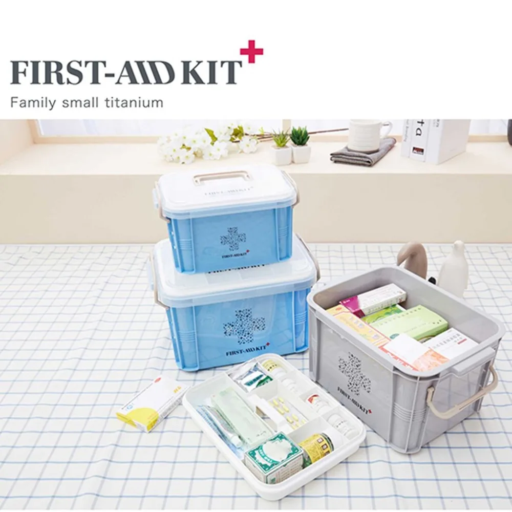 Новейший набор первой помощи коробка для лекарств пластиковый контейнер
