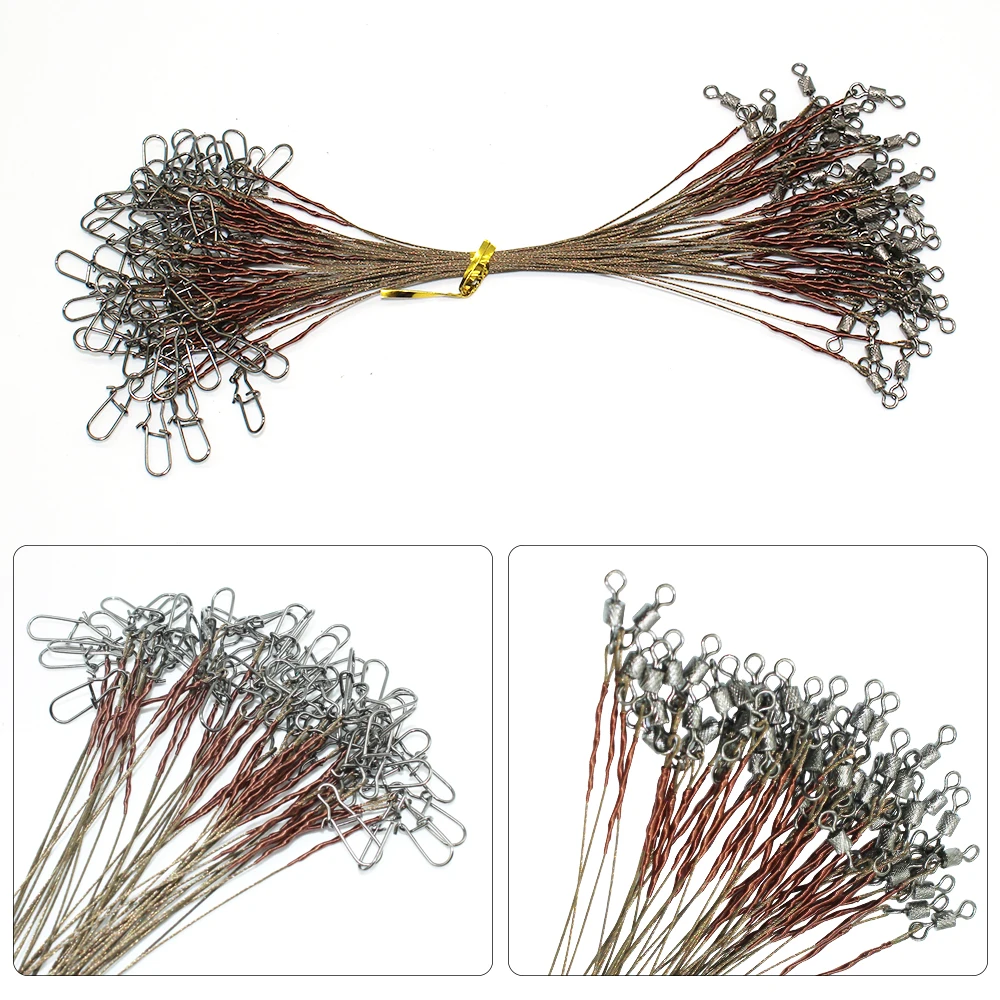 Hyaena 50pcs Brown Uncoated Stainless Steel Fishing Line Wire Leaders 15cm 20cm 25cm Trace Fishing Steel Wire Test 12kg/26lb
Hyaena 50pcs Brown Uncoated Stainless Steel Fishing Line Wire Leaders 15cm 20cm 25cm Trace Fishing Steel Wire Test 12kg/26lb