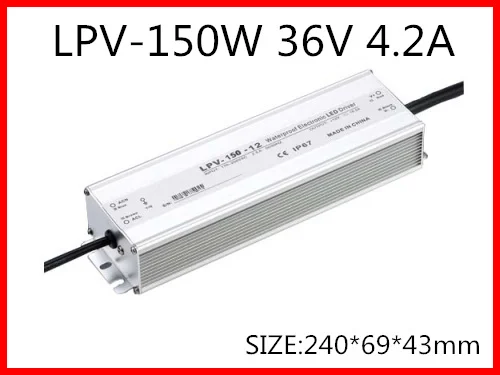 150W 36V 4.2a светодиодный Постоянное напряжение водонепроницаемый импульсный источник питания IP67 для LED drive LPV-150-36
150W 36V 4.2a светодиодный Постоянное напряжение водонепроницаемый импульсный источник питания IP67 для LED drive LPV-150-36