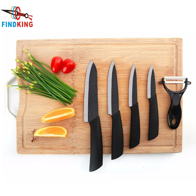 FINDKING High Quality Zirconia Black Blade 3" 4" 5" 6" inch + Peeler + Covers Ceramic Knife Set Kitchen Professional knife
FINDKING High Quality Zirconia Black Blade 3" 4" 5" 6" inch + Peeler + Covers Ceramic Knife Set Kitchen Professional knife