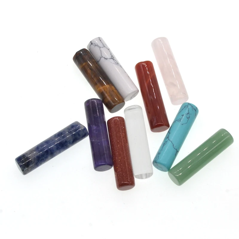 

5pcNatural stone cylindrical jewelry accessories wholesale and retail 10X38MM accessories customized to accept high-volume order