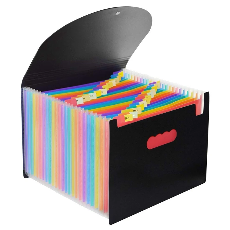 24 Pocket Extended File Folder With Lid, Qefuna A4 Letter Size Expandable File Storage Box Can Carry Rainbow Document Bag
24 Pocket Extended File Folder With Lid, Qefuna A4 Letter Size Expandable File Storage Box Can Carry Rainbow Document Bag