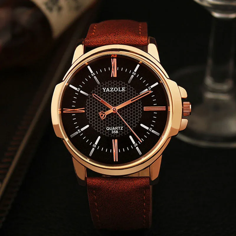 YAZOLE Brand Luxury Famous men watches Fashion leisure Dress Quartz Watch Business leather watch Male Clock Relogio Masculino
YAZOLE Brand Luxury Famous men watches Fashion leisure Dress Quartz Watch Business leather watch Male Clock Relogio Masculino