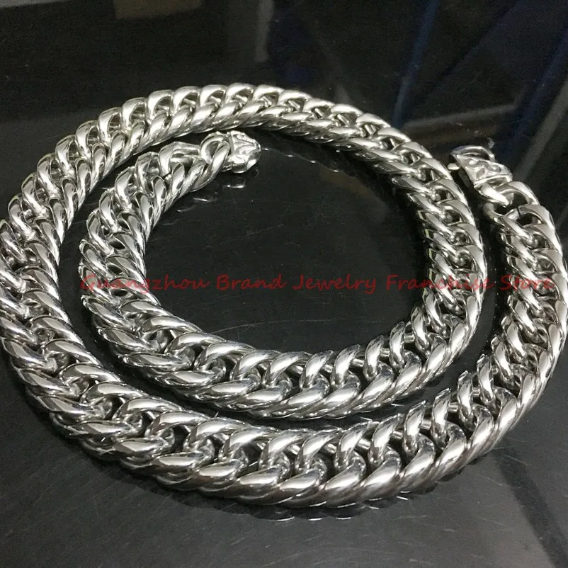 16mm Heavy Mens Chain Boys Necklace Double Curb Cuban Link Necklace 316L Stainless Steel Necklace 7-40 inch Optional
16mm Heavy Mens Chain Boys Necklace Double Curb Cuban Link Necklace 316L Stainless Steel Necklace 7-40 inch Optional