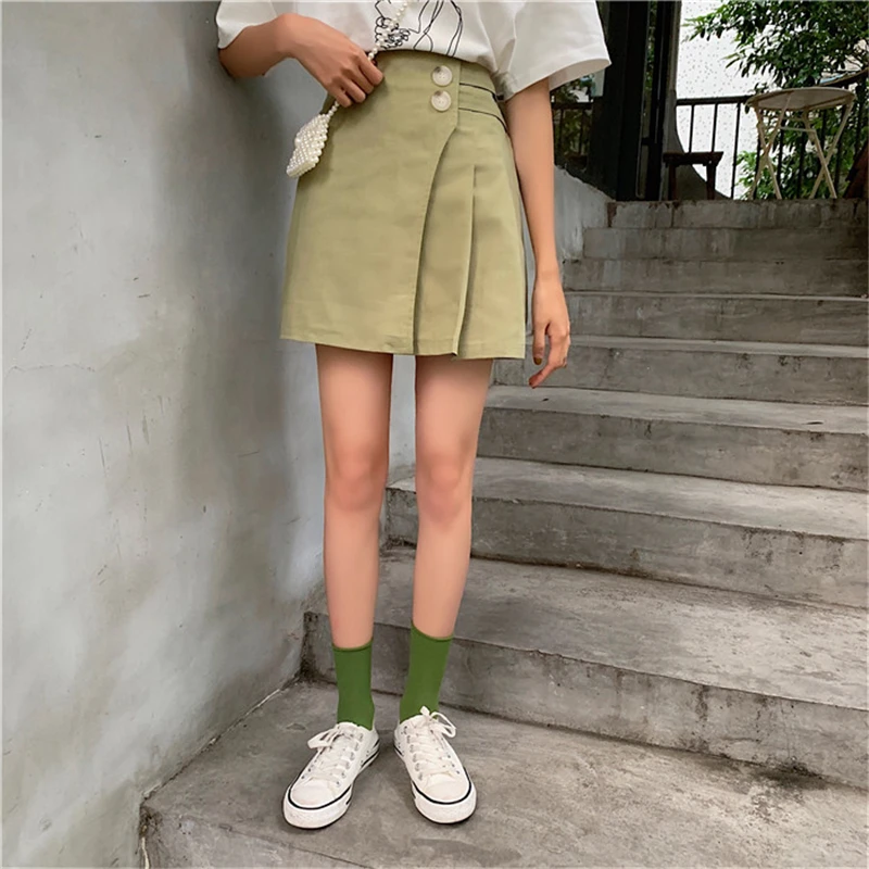 Short Skirt Female Summer 2020 new Korean Fashion Casual Skirt Slim pleated Skirt High waist A word Skirt Women student W088
Short Skirt Female Summer 2020 new Korean Fashion Casual Skirt Slim pleated Skirt High waist A word Skirt Women student W088