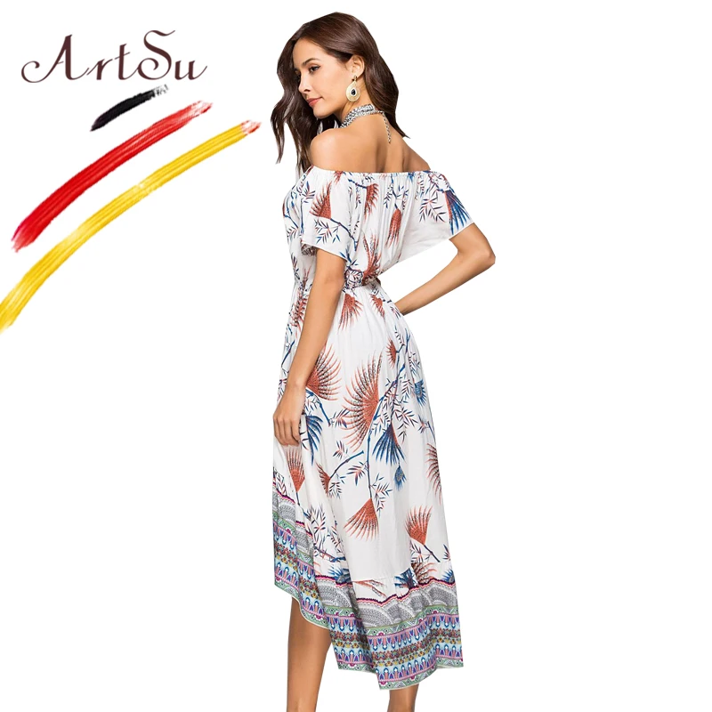 ArtSu Boho Dress Women Off Shoulder Beach Summer Dresses Fashion Floral Print Short Sleeve Party Dress 2018 Female Sexy Vestidos
ArtSu Boho Dress Women Off Shoulder Beach Summer Dresses Fashion Floral Print Short Sleeve Party Dress 2018 Female Sexy Vestidos