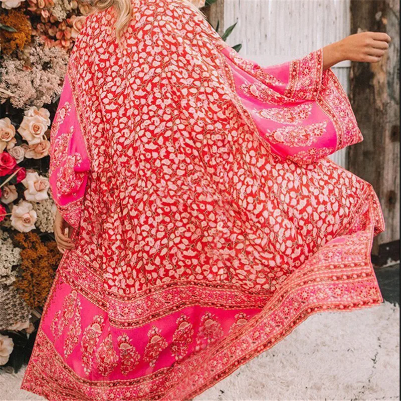 Ladies Summer Red Floral Printed Jacket Fashion Women Long Sleeve Cardigan Loose Holiday Outwear Jacket Sexy Beach Long Coat Top
Ladies Summer Red Floral Printed Jacket Fashion Women Long Sleeve Cardigan Loose Holiday Outwear Jacket Sexy Beach Long Coat Top