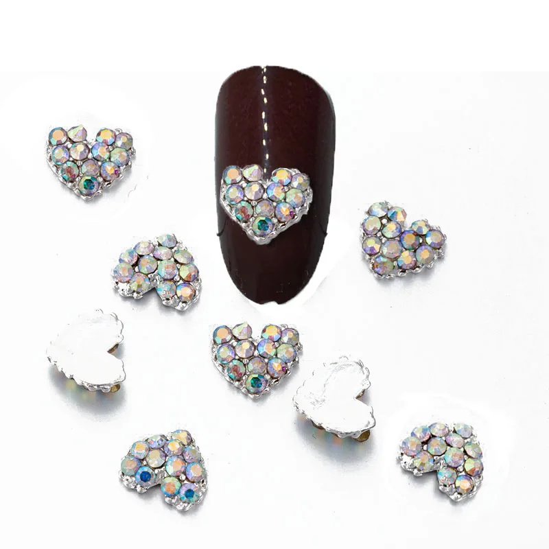 10Pcs Nail Art Heart Decoration AB Nail Diamond Rhinestones Shiny Jewelry for Charm Accessories 3d Nailart Supply
10Pcs Nail Art Heart Decoration AB Nail Diamond Rhinestones Shiny Jewelry for Charm Accessories 3d Nailart Supply