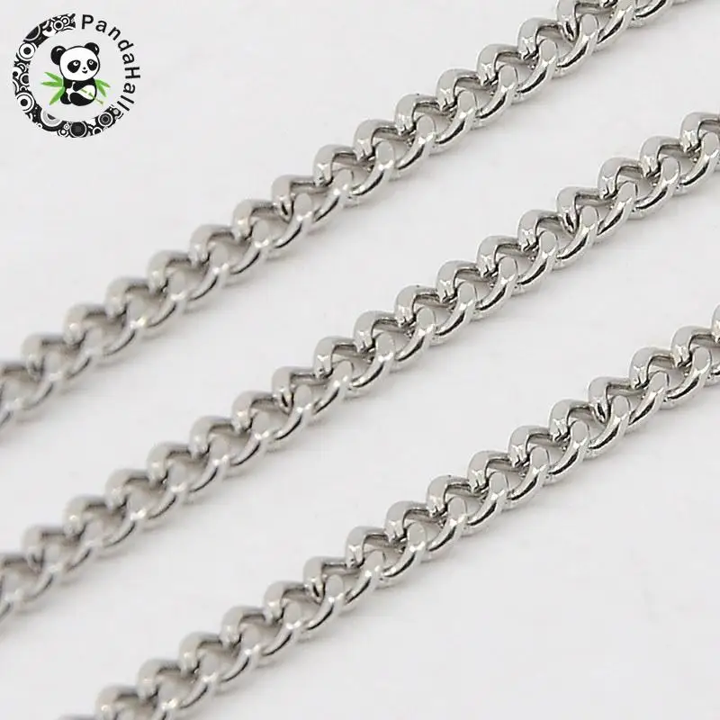 316 Stainless Steel Curb Chain Twist Link Chains, Stainless Steel Color, 3x2.2x1mm
316 Stainless Steel Curb Chain Twist Link Chains, Stainless Steel Color, 3x2.2x1mm