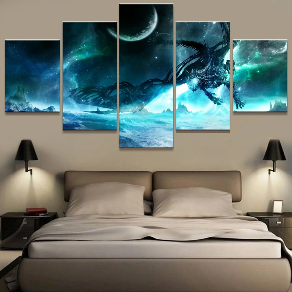 Canvas Prints Painting Living Room Wall Art 5 Pieces Lich King Dragon Pictures Modular Abstract Game Poster Home Decor Framed
Canvas Prints Painting Living Room Wall Art 5 Pieces Lich King Dragon Pictures Modular Abstract Game Poster Home Decor Framed