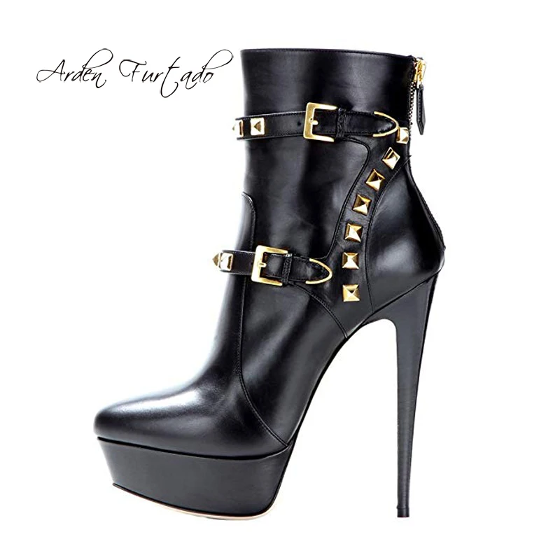 Arden Furtado 2019 spring autumn sexy stilettos party shoes ladies back zipper pointed toe ankle boots buckle strap rivets 43 45
Arden Furtado 2019 spring autumn sexy stilettos party shoes ladies back zipper pointed toe ankle boots buckle strap rivets 43 45