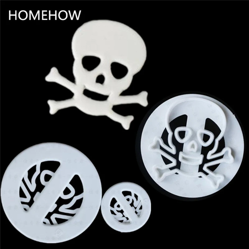 Homehow 2 шт./лот забавная форма для Хэллоуина в виде черепа торта помадки диаметром 7