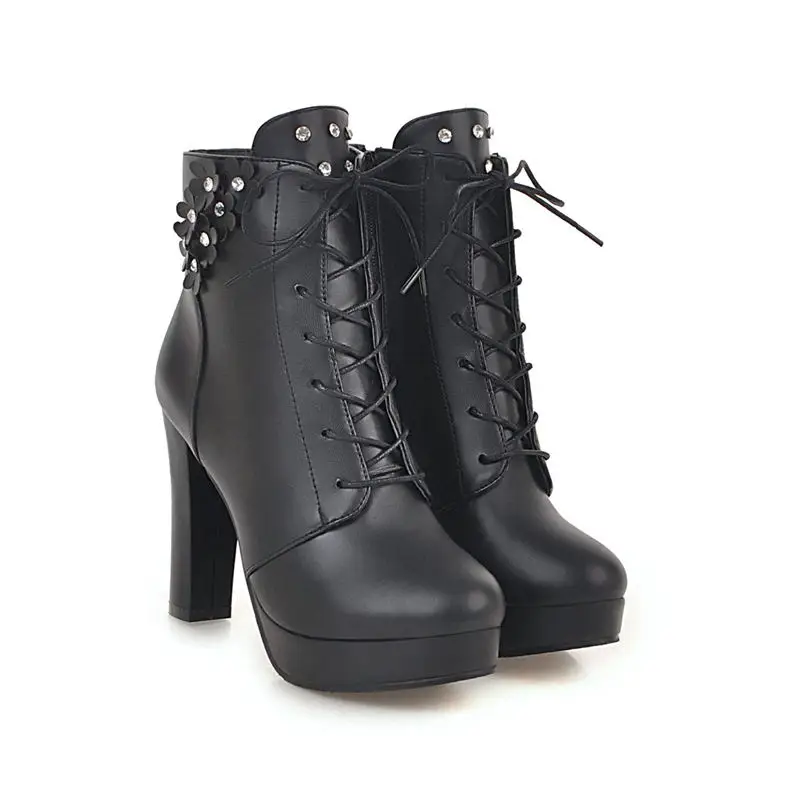 ASUMER HOT SALE 2018 cross tied flower ankle boots dault solid sexy high heels boots elegant lady high quality pu winter boots 
ASUMER HOT SALE 2018 cross tied flower ankle boots dault solid sexy high heels boots elegant lady high quality pu winter boots