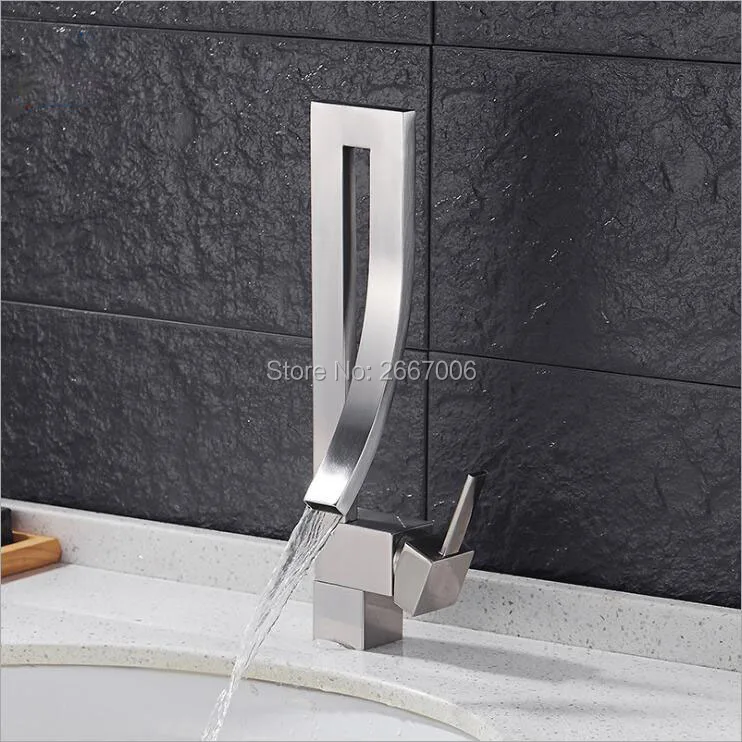 Free shipping Hot sale Unique Type Brushed Chrome Waterfall Basin Faucet Tap Deck Mount Brass Hot and Cold Bathroom Faucet ZR656
Free shipping Hot sale Unique Type Brushed Chrome Waterfall Basin Faucet Tap Deck Mount Brass Hot and Cold Bathroom Faucet ZR656