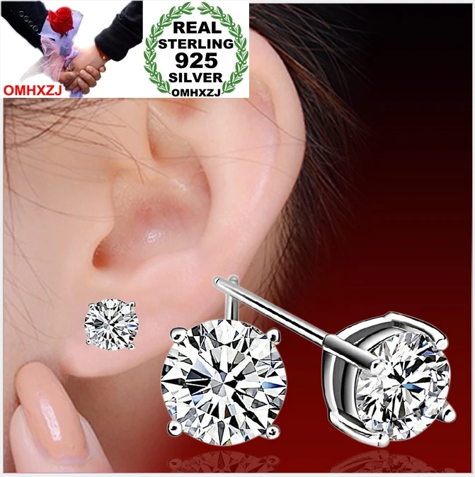 OMHXZJ WHOLESALE Fashion jewelry lovely woman Four claws AAA Zircon drill REAL S925 STERLING SILVER STUD EARRINGS MAN YS98
OMHXZJ WHOLESALE Fashion jewelry lovely woman Four claws AAA Zircon drill REAL S925 STERLING SILVER STUD EARRINGS MAN YS98