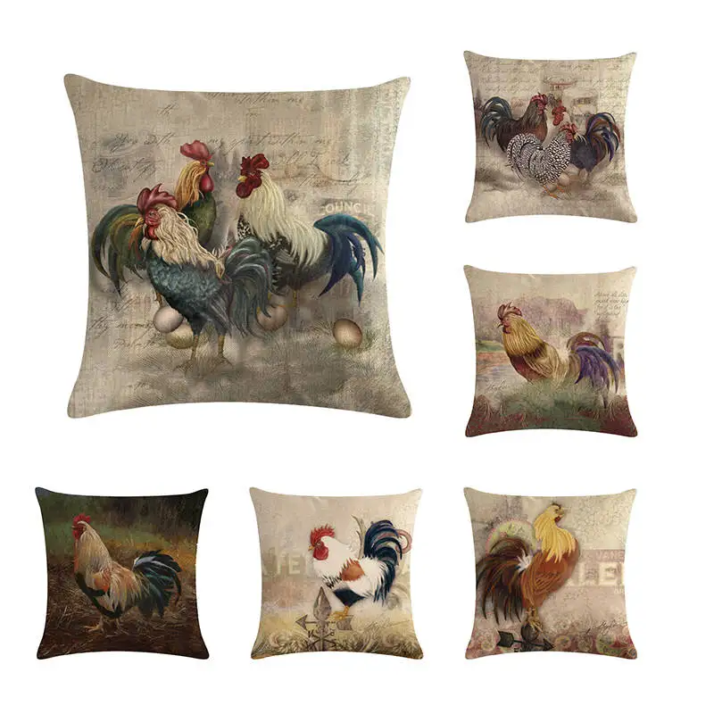 vintage cock grassland cushion cover cotton linen pillowcase chair square pillow cover housse de coussin rouge home decor ZY269
vintage cock grassland cushion cover cotton linen pillowcase chair square pillow cover housse de coussin rouge home decor ZY269