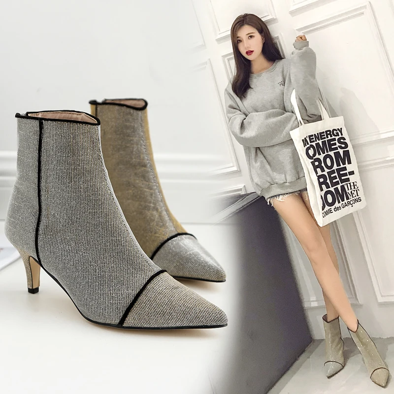 High school luxury sequins women's ankle boots stiletto stiletto personality Chelsea boot casual Martin boot fashion ankle boot
High school luxury sequins women's ankle boots stiletto stiletto personality Chelsea boot casual Martin boot fashion ankle boot