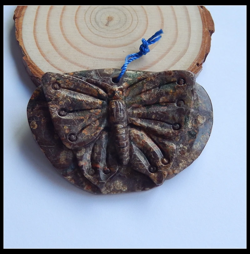 Natural Stone Frog Eye Carved butterfly Pendant Semi Gemstone Jewelry Gift Gem Customized 55x39x8mm 23.6g
Natural Stone Frog Eye Carved butterfly Pendant Semi Gemstone Jewelry Gift Gem Customized 55x39x8mm 23.6g