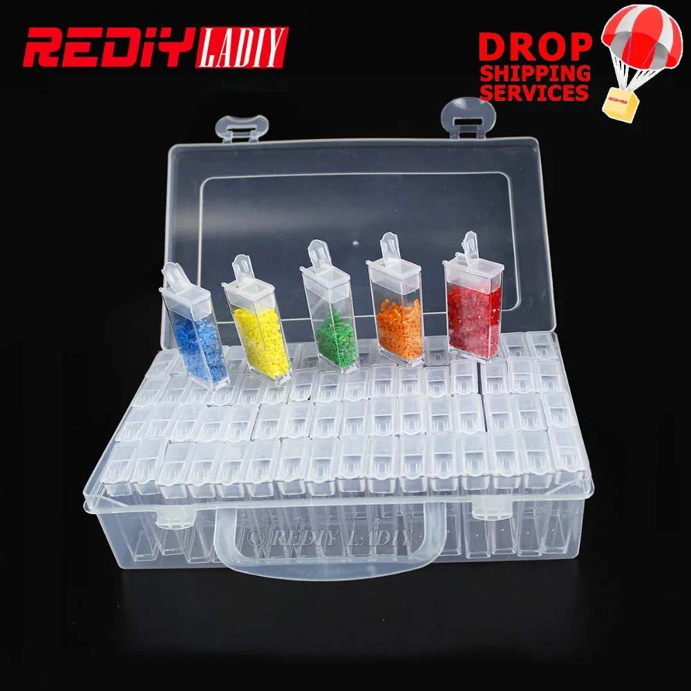 64PCS Box New Diamond Embroidery Tool Diamond Mosaic Kit Transparent Plastic Storage Box Jewelry Drill Storage Box New Year Gift
64PCS Box New Diamond Embroidery Tool Diamond Mosaic Kit Transparent Plastic Storage Box Jewelry Drill Storage Box New Year Gift