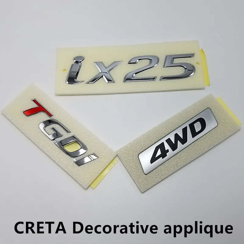 Декоративная наклейка для CRETA с логотипом ix25 4WD логотип четырьмя колесами TGDI