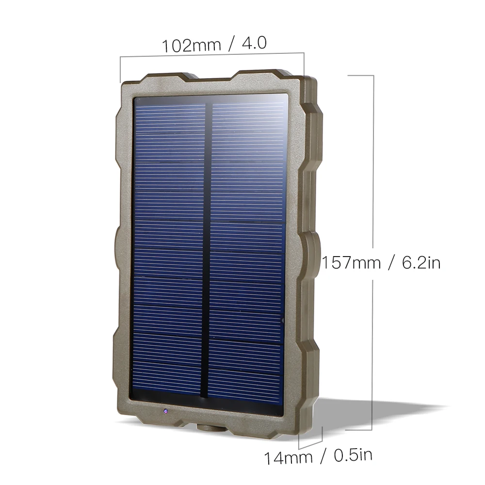 PDDHKK Solar Panel Built-in 1500mAh lithium battery Compatible with H801, H885, H9, H3, H501 Mini Series Hunting Camera only
PDDHKK Solar Panel Built-in 1500mAh lithium battery Compatible with H801, H885, H9, H3, H501 Mini Series Hunting Camera only